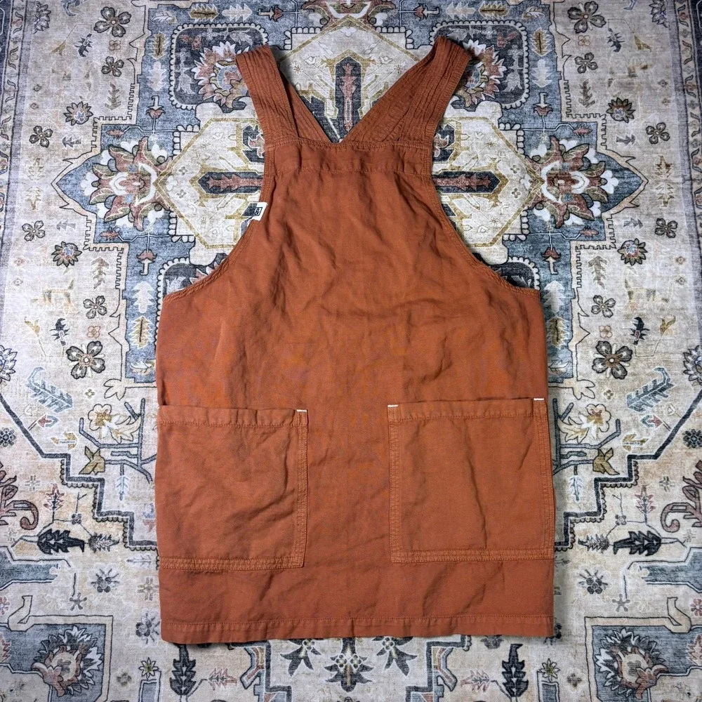 Hedley & Bennett Crossback Apron Rust Orange Cotton Linen Blend Pockets Kitchen